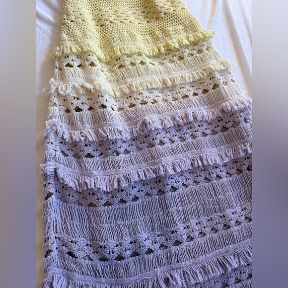 Maje Yellow and Lavender Crochet-knit maxi dress - Picture 6 of 8